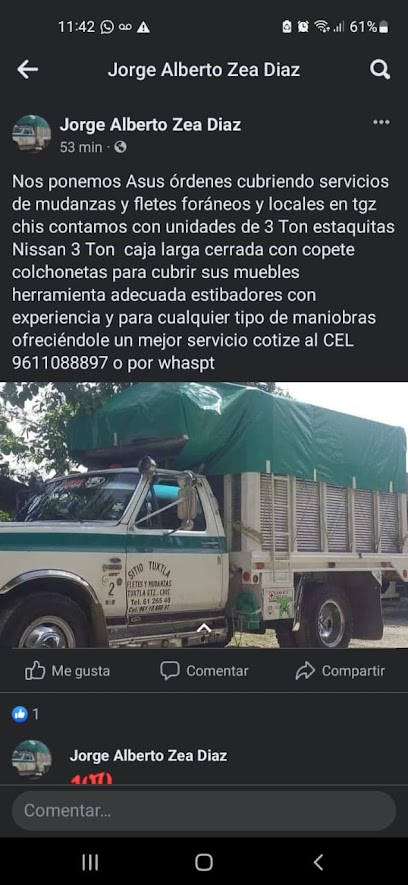 FLETES Y MUDANZAS ZEA en Tuxtla Gutierrez